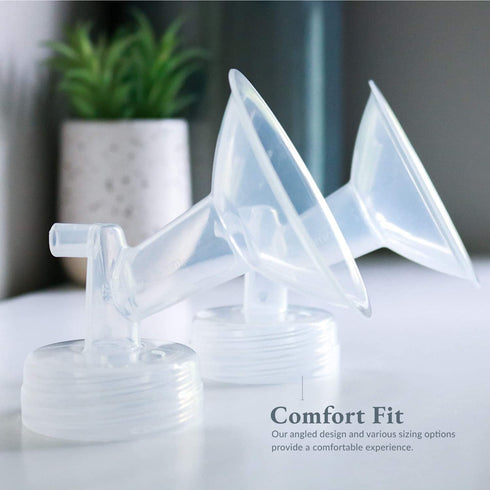 Ameda MYA Breast Pump Replacement Flanges 24mm, Comfort Fit Angled Flange, 2 Count (1 Pair) | Discontinued | NOT Compatible with The MYA Joy or MY...