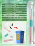 Pink*2Pcs, Travel Essentials Electric Toothbrush Lasting for 90 Days Sonic Electric Travel Size Toiletries Waterproof Portable Mini Design for Dai...