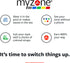 MYZONE MZ Switch Replacement Arm & Wrist Straps (Aqua)...