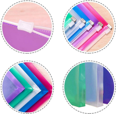 Plastic Envelopes, TIENO 10PCS Poly Envelopes with Zipper, Legal Size Expanding Plastic Zip Envelopes for Office School Home...