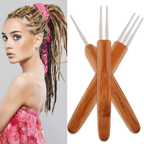 Dreadlock Crochet Hook for Hair, Dreadlocks Needle for Wig Braid Craft Hair Weaving Tool 0.75mm 3pcs/Lot......