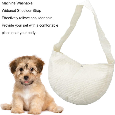 Asixxsix Dog Sling Carrier, Breathable Hand Free Safe Pet Sling Carrier Soft Comfortable Durable Cat Sling Carrier with Widen Shoulder Strap for O...