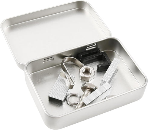 Vagocom 2Pcs Mini Containers with Lids, 3.4x2.3x0.7inch / 8.7x6x1.8cm Empty Metal Hinged Box for Storing Jewelry, Crafts, Sewing Supplies and Othe...