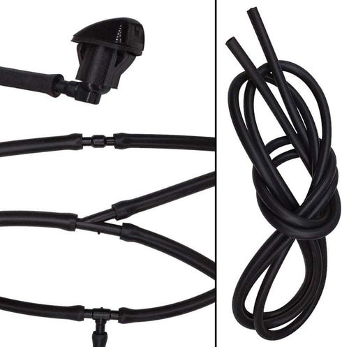 Windshield Washer Hose Kit - 2 Meter(78.8inch) Universal Washer Fluid Hose with 4 PCS Hose Connectors, Windshield Washer Line Suitable for Most Ca...