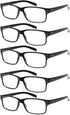 NORPERWIS Reading Glasses 5 Pairs Quality Readers Spring Hinge Glasses for Reading for Men and Women (5 Pack Black, 2.50)......