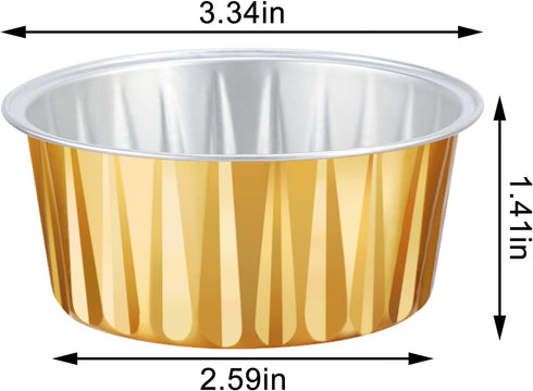 EUSOAR Dessert Cups Aluminum Foil, 25pcs 5oz Disposable Creme Brulee Baking Cups Ramekins, 5 Colors Mixed Cupcake Liners Containers Wrappers, Mini...