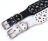 Studded Dog Collar, Leather Dog Collar for Medium Large Dogs Pitbull Doberman (M:17-20 inch, White)...