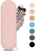 Travel Makeup Brush Holder, Magnetic Anti-fall Out Silicon Portable Cosmetic Face Spacious Brushes Holder, Skinsoft and Sleek Makeup Tools Organiz...