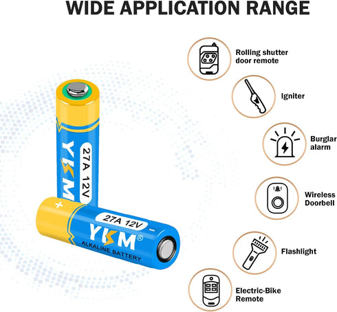 10 Pack A27 12V Alkaline Battery LR27A MN27 L828F 27A 12V Battery for Ceiling Fan Remote Garage Door Opener...