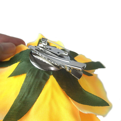 Pingyongchang Rose Hairpin Flamenco Dancer pin Flower Brooch, Brooch Hairpin use Rose - Black...