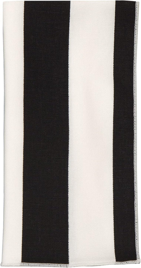 Black and White Table Linens, Cloth Napkins 18" Dinner 100% Cotton Wedding Table Decor, Summer Party, Use with Black or White Tablecloth Pk 4...
