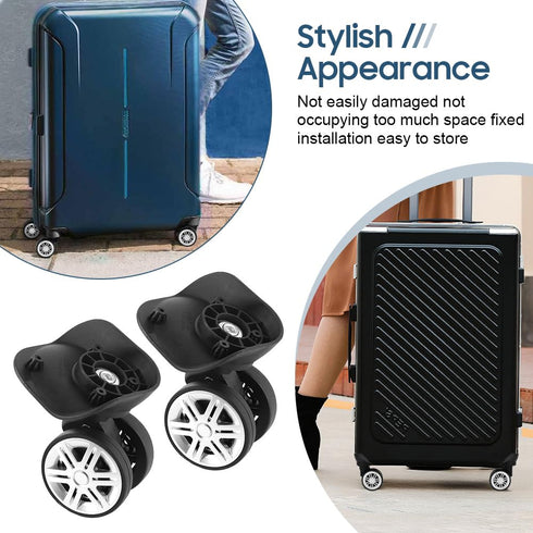 Suitcase Wheel Replacement, Mute Double Row Luggage Wheel Universal Outdoor Swivel Caster for Luggage Suitcase Trolley...