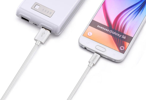10ft / 3.0m Premium Extra Long Micro USB Cable High Speed USB 2.0 A Male to Micro B for Samsung, HTC, Sony,Motorola,LG, Google, Nokia and More (Wh...
