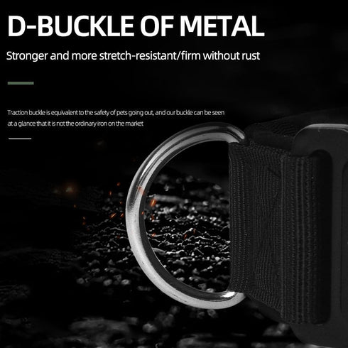 Tactical Dog Collar with Handle, Adjustable Nylon Fastener Tape Design Dog Collar for Medium to Large Pet Dogs or Military Dog Training - Quick-Re...