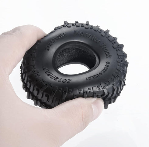 MOHERO 4PCS 1.0" Mud Grappler Rubber Tyre 1.0 Wheel Tires 62 * 22MM for Axial SCX24 90081 AXI00001 002 004 005 006 RC Crawler Car (A Style)...