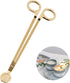 Candle Wick Trimmer, Polished Stainless Steel Wick Clipper Cutter, Reaches Deep Into Candles to Cut Spent Wicks, Gold...
