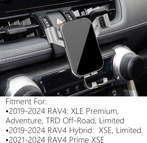 LUNQIN Car Phone Holder Mount for 2019-2025 Toyota RAV4 XLE Premium Adventure TRD Off-Road Limited & 2019-2025 RAV4 Hybrid XSE Limited & 2021-25 R...