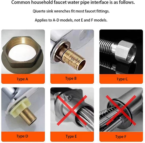 8 in 1 Multifunctional Sink Bathroom Wrench, Plumbing Installation Tool Household Water Pipe Faucet Washing Basin Corner Valve Sink Repair Removal...
