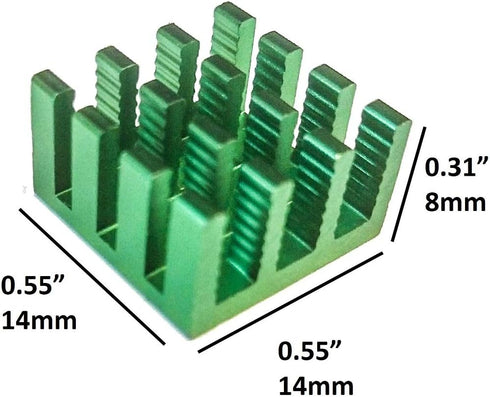 Easycargo 10pcs 14mm Heatsink 14x14x8mm + pre Applied 3M 8810 Thermal Conductive Adhesive Tape for Cooling Cooler GPU Chips VRAM VGA RAM (14mmx14m...