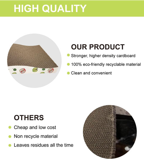 Cat Scratching Board, Corrugate Cat Scratcher for Indoor Cats with Catnip, Cat Scratch Pad with Premium Scratch Textures Design, Cardboard Cat Scr...