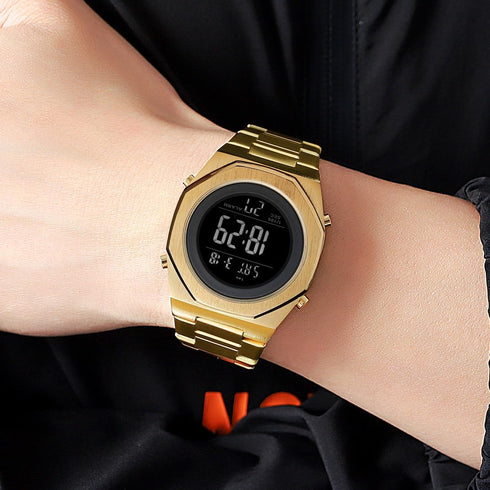 Men's Wrist Watches Stainless Steel Digital Watch Men, Hexagon Designer Watch for Men, Waterproof Watch with Alarm Date & Light...