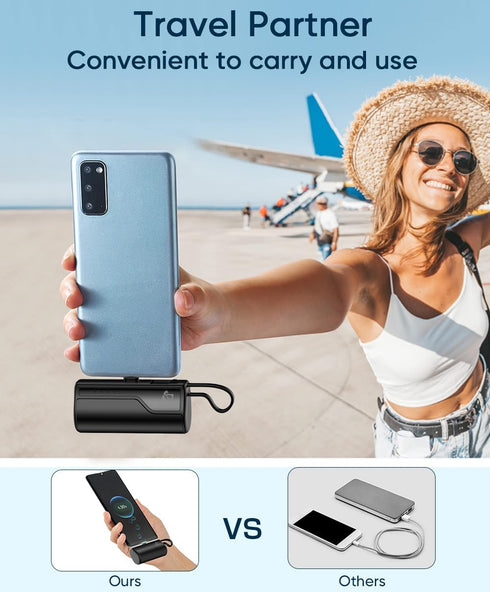 Mini Portable Charger 5000mAh, USB C Power Bank Charging Battery Pack, External Backup Phone Charger Compatible with iPhone 15, 15 Plus, 15 Pro Ma...