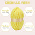 Yellow Chenille Chunky Yarn for Hand Knitting Fluffy Jumbo Chenille Yarn DIY for Crocheting Blanket Cushion 1 Skein (8.5 oz, 32 yds Each Skein)......