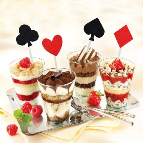 Glitter Poker Heart Cupcake Toppers, Playing Cards Muffin Cake Fruit Food Picks Casino Party Decor (20pcs Poker)...