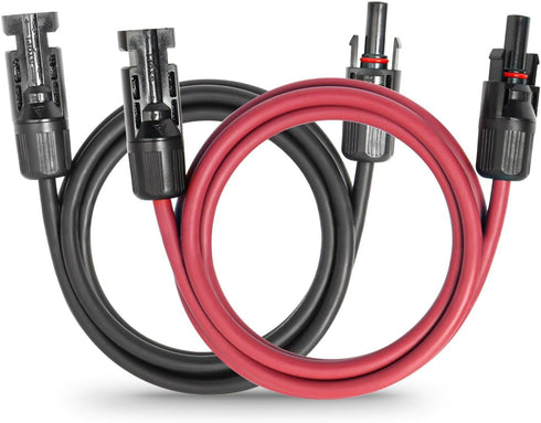10 AWG Solar Extension Cable 5FT Black + 5FT Red, Ultra Solar Panel Wire Male to Female Tinned Copper Wire for Solar Panel, Automotive, RV, Boat, ...