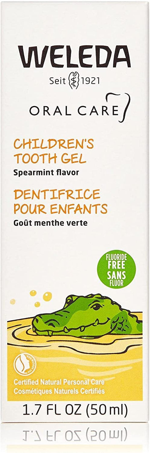 Weleda Oral Care Children's Tooth Gel, 1.7 Fluid Ounce (Pack of 3), Fluoride Free, Spearmint Flavor, Plant Rich Toothpaste with Calendula, Silica ...