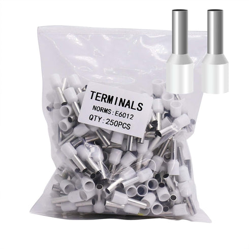 10AWG Wire Ferrules Terminals, 250pcs Red AWG10 Terminal Connector Wire Ferrule kit for Electric, Industrial, Chemical Industry, Power Control Sys...