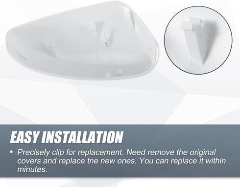 X AUTOHAUX Car Rear View Left Driver Side Mirror Cover Cap Replacement White for Mazda 3 Axela 2017-2019 Mirror Guard Covers Exterior Decoration T...
