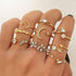 FUTIMELY Boho Retro Stackable Rings Sets for Women,Knuckle Joint Finger Nail Ring Sets Vintage Crystal Moon Flower Arrow Midi Rings Pack...
