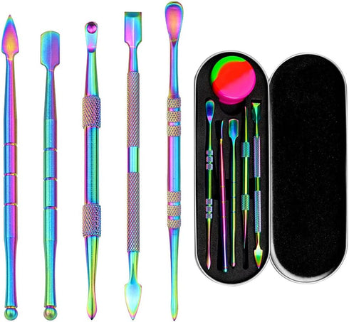 6 Pcs Wax Carving Tools Set, Stainless Steel Wax SculptingTool with Portable Metal Case, Double-Headed Modeling Tools for Wood, Clay, Pottery, Rai...