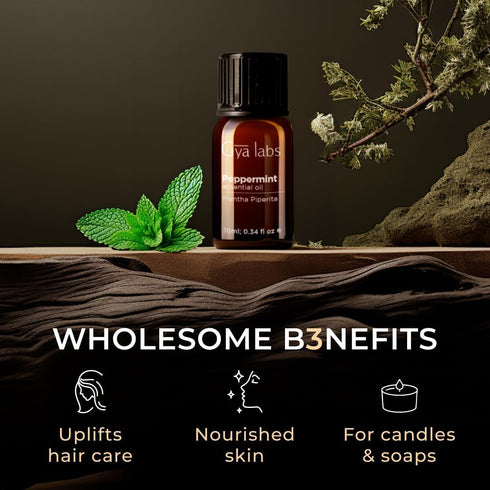 Gya Labs Peppermint Essential Oil for Diffuser & Hair - 0.34 Fl Oz - 100% Pure Natural Peppermint Mint Oil for Skin, Face, Body, Self-Care - Cooli...