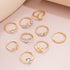 FUTIMELY Boho Retro Stackable Rings Sets for Women,Knuckle Joint Finger Nail Ring Sets Vintage Crystal Moon Flower Arrow Midi Rings Pack...