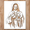 Jesus Stencil - Religious Christian Easter Christmass Xmas Stencils Reusable for Painting on Wood, Glass, Wall, Rock, Walls, Glassware, Canvas - J...