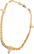 LESLIE BOULES Elegant 18K Gold-Plated Anklet with Three Hamsa Hands - Symbols of Protection and Good Luck...