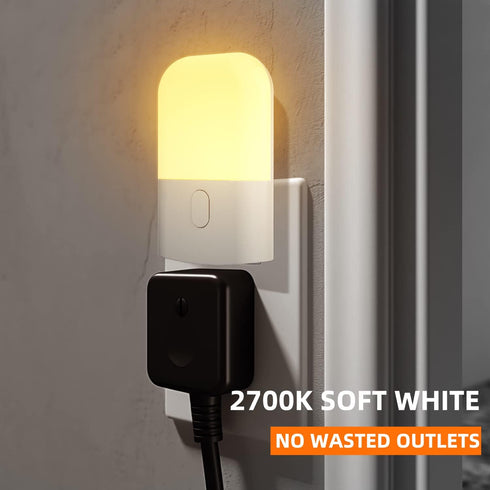 Night Light LED Auto Dusk to Dawn Sensor Light for Kitchen, Bedroom, Kids Room, Hallway, Stairway, Painting Plug in Dimmable Nightlights Lamp Brig...