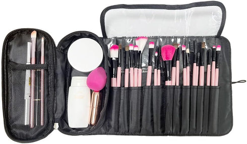 Portable Makeup Brush Storage Bag, Cosmetic Travel Storage Bag, Multi-Function Makeup Brush Protection Bag, Folding Tool Bag...