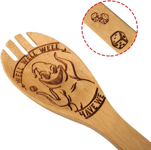 Halloween Idea Utensil Burned Wooden Spoons Set House Warming Wedding Present Slotted Spoon 5 Piece SpoonSet...