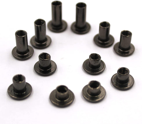 ALLOYMSYY 110 Sets Black Chicago Leather Fasteners Leather Rivets Kit for Shoe/Belt Repair/Fabric Rivets...