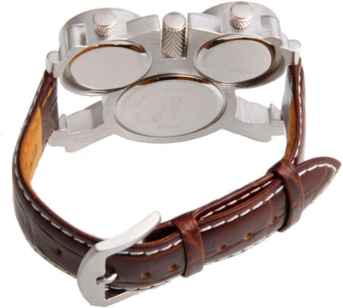 Three Time Display Quartz Mens Military Army Sport Wrist Watch...