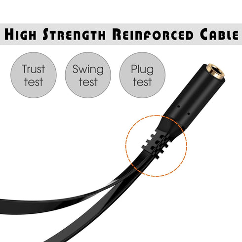 SaiTech IT 3.5 mm Exclusives Headphone Splitter for Computer 3.5mm to 2 Dual Mic Audio Y Splitter Cable Smartphone Headset to PC Adapter, Tablet (...