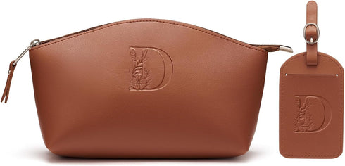 AW BRIDAL Makeup Bags for Women Travel Toiletry Bag with Luggage Tag, Makeup Pouch Cosmetic Pouch Skincare Bag Mother's Day Gift Wedding Gifts Bir...