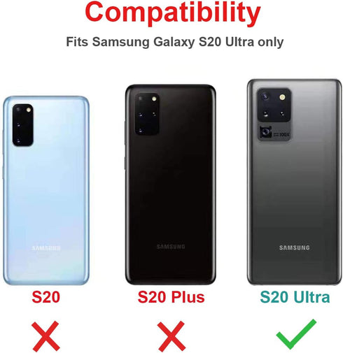 Fingic for Samsung S20 Ultra Case, Samsung Galaxy S20 Ultra Case Military Grade with Ring Car Mount Kickstand Hybrid Hard PC Soft TPU Shockproof P...