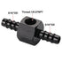 5/16 Hose Barb Inline Fuel Pressure Gauge T Fitting Adapter Union with 1/8 NPT Sensor Gage Port Aluminum Black...