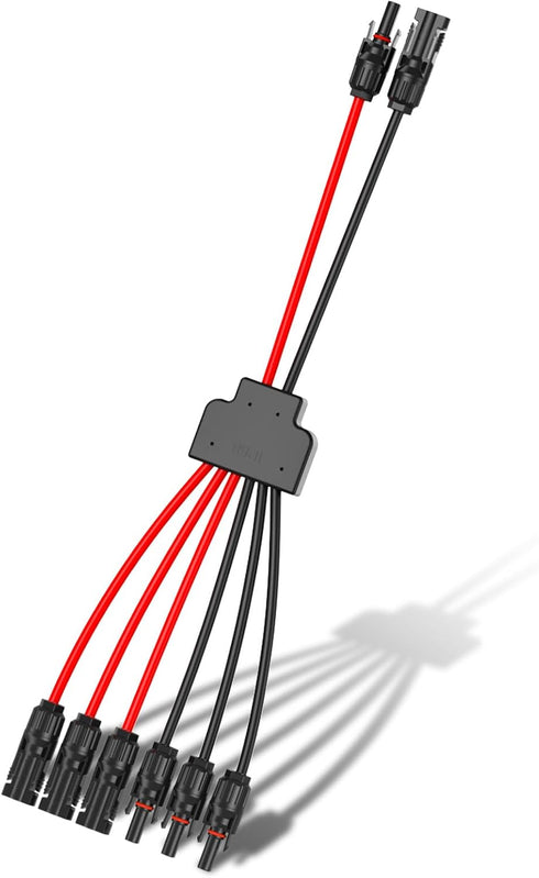 Solar Connectors for 2-3-4 Solar Panels, Tool-free Solar Panel Wires and Connectors, Waterproof Solar Cable Splitter, 2 to 6 Y Branch Parallel Ada...