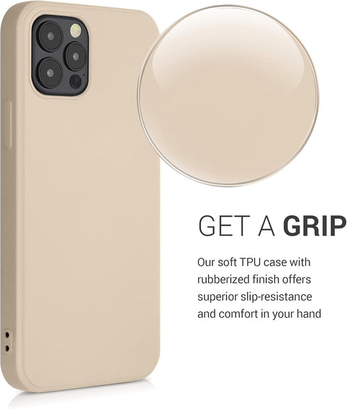 kwmobile Case Compatible with Apple iPhone 12 / iPhone 12 Pro Case - Slim Protective TPU Silicone Phone Cover - Mother of Pearl...