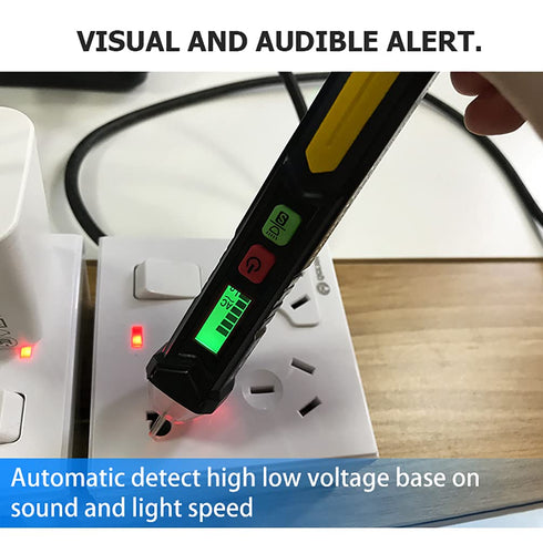 Voltage Tester, Non-Contact AC Voltage Tester Pen with Dual Range AC 12V-1000V/48V-1000V Live/Null Wire Tester Electrical Tester with LCD Display ...